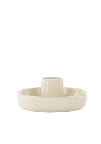 VENTURE DESIGN Otis lysestake, rund - beige/svarte prikker steinty (11xH5)