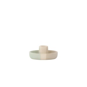 VENTURE DESIGN Otis lysestage, rund - beige/grn/gr stentj (B11xH5)
