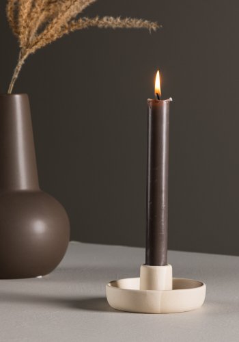 VENTURE DESIGN Otis lysestake, rund - beige/gr steinty (B11xH5)