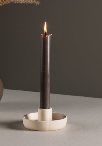 VENTURE DESIGN Otis lysestake, rund - beige/gr steinty (B11xH5)