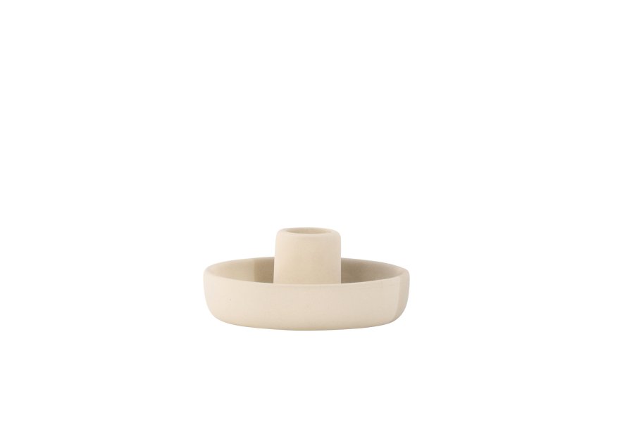 VENTURE DESIGN Otis lysestake, rund - beige/gr steinty (B11xH5)