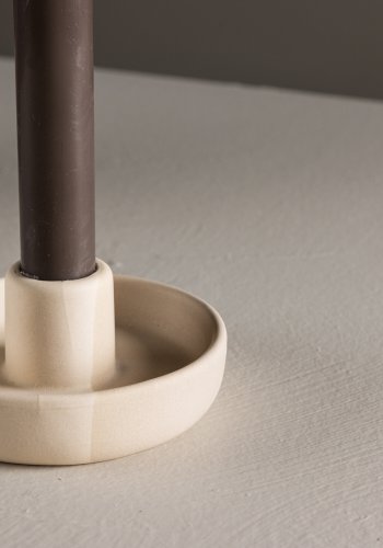 VENTURE DESIGN Otis lysestake, rund - beige/gr steinty (B11xH5)