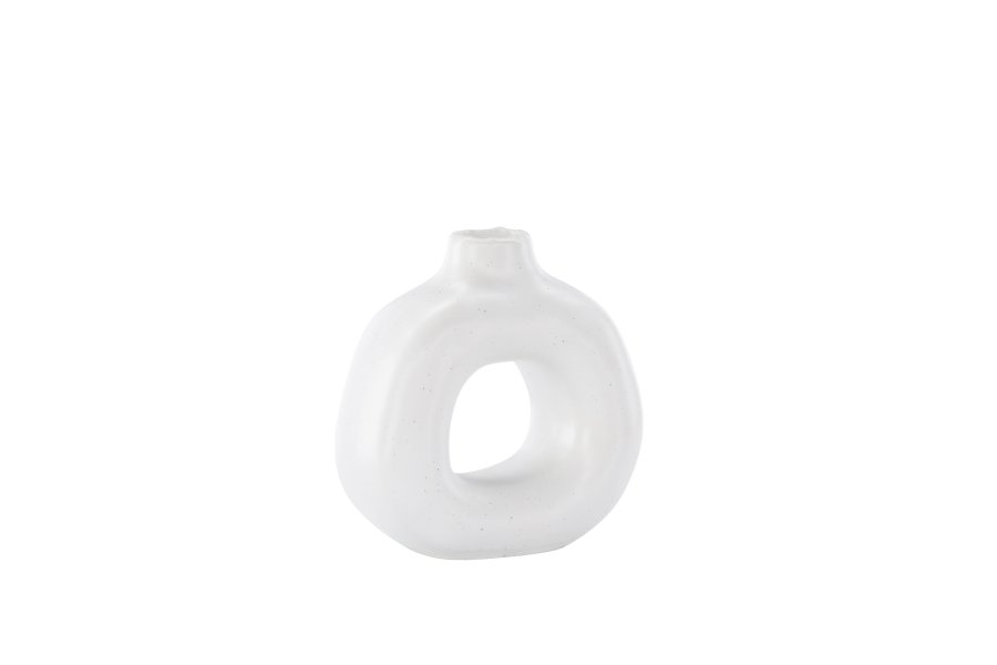 VENTURE DESIGN Judi lysestake - hvite/svarte prikker steinty (13x6x13H)