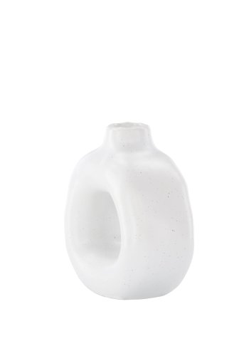 VENTURE DESIGN Judi lysestake - hvite/svarte prikker steinty (13x6x13H)