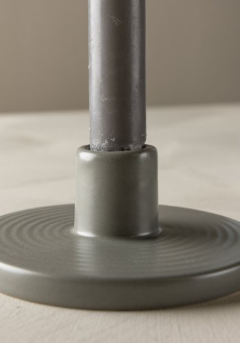 VENTURE DESIGN Bette Kerzenständer, rund – graues Steingut (B12xH5)