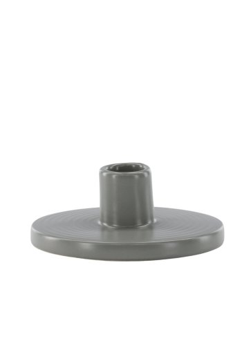 VENTURE DESIGN Bette Kerzenständer, rund – graues Steingut (B12xH5)