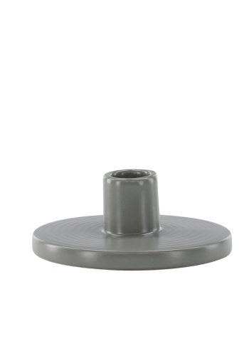 VENTURE DESIGN Bette Kerzenständer, rund – graues Steingut (B12xH5)