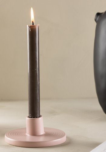 VENTURE DESIGN Bette Kerzenständer, rund – rosa Steingut (B12xH5)
