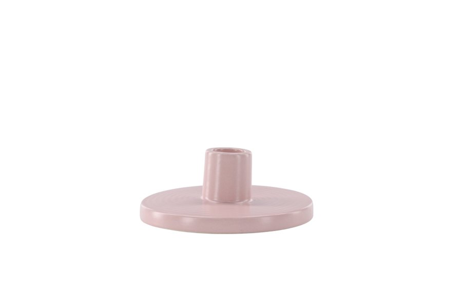 VENTURE DESIGN Bette Kerzenständer, rund – rosa Steingut (B12xH5)
