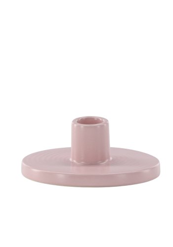 VENTURE DESIGN Bette Kerzenständer, rund – rosa Steingut (B12xH5)