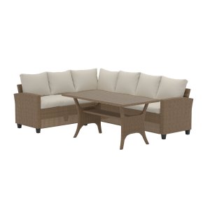 VENTURE HOME Brentwood udend�rs hj�rnesofas�t - beige polyester og beige aintwood