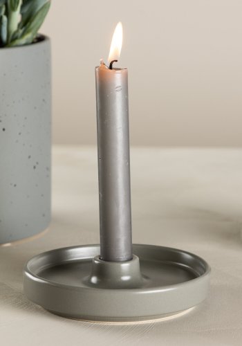 VENTURE DESIGN Bette lysestake, rund - grtt steinty (B13xH4)