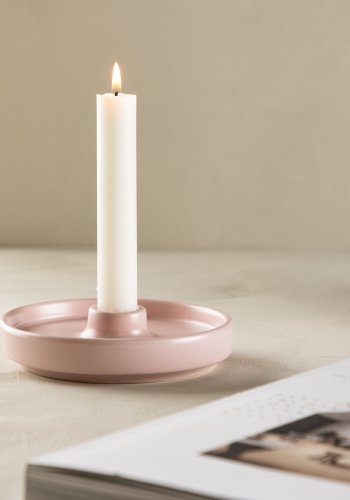 VENTURE DESIGN Bette lysestake, rund - rosa steinty (B13xH4)