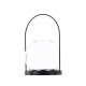 VENTURE DESIGN Flora lysestake - klart glass og svart jern (H22x14)