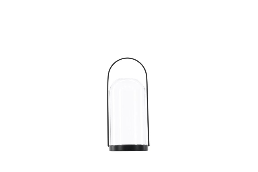 VENTURE DESIGN Flora lysestake - klart glass og svart jern (H25x11)