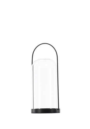 VENTURE DESIGN Flora lysestake - klart glass og svart jern (H25x11)