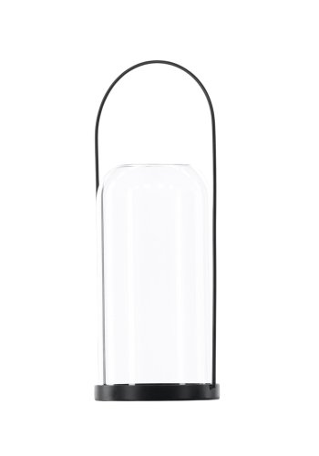 VENTURE DESIGN Flora lysestake - klart glass og svart jern (H35x13)