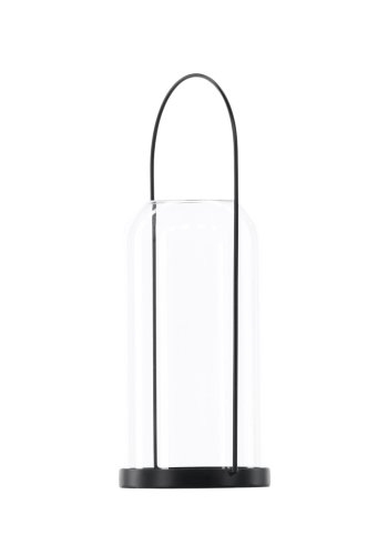 VENTURE DESIGN Flora lysestake - klart glass og svart jern (H35x13)