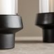 VENTURE DESIGN Davida Kerzenständer, rund – Klarglas und schwarzes Steingut (13xH20)
