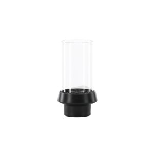 VENTURE DESIGN Davida lysestage, rund - klar glas og sort stentj (15xH29)