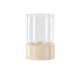 VENTURE DESIGN Vica lysestake, rund - glass og beige/svarte prikker steinty (D8xH12xB8)