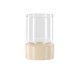 VENTURE DESIGN Vica lysestake, rund - glass og beige/svarte prikker steinty (D8xH12xB8)