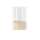 VENTURE DESIGN Vica lysestake, rund - glass og beige/svarte prikker steinty (D8xH12xB8)