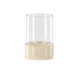 VENTURE DESIGN Vica lysestake, rund - glass og beige/svarte prikker steinty (D8xH12xB8)