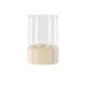 VENTURE DESIGN Vica lysestake, rund - glass og beige/svarte prikker steinty (D8xH12xB8)