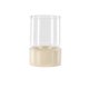 VENTURE DESIGN Vica lysestake, rund - glass og beige/svarte prikker steinty (D8xH12xB8)