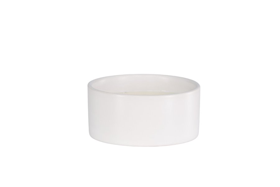 VENTURE DESIGN Douglas Duftkerze, rund – 25 % Sojawachs, 25 % Paraffin, weiße Keramik (D13 x H6)