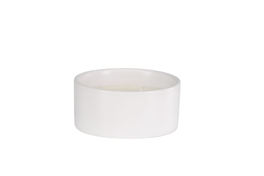 VENTURE DESIGN Douglas Duftkerze, rund – 25 % Sojawachs, 25 % Paraffin, weiße Keramik (D13 x H6)