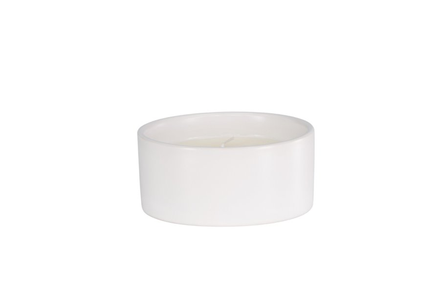 VENTURE DESIGN Douglas Duftkerze, rund – 25 % Sojawachs, 25 % Paraffin, weiße Keramik (D13 x H6)