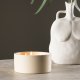 VENTURE DESIGN Douglas Duftkerze, rund – 25 % Sojawachs, 25 % Paraffin, beige Keramik (D13 x H6)