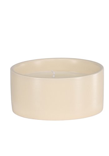 VENTURE DESIGN Douglas Duftkerze, rund – 25 % Sojawachs, 25 % Paraffin, beige Keramik (D13 x H6)