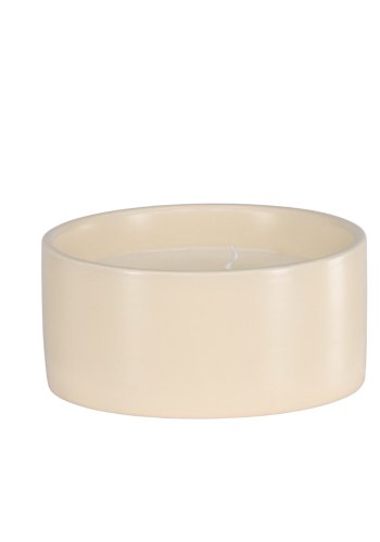 VENTURE DESIGN Douglas Duftkerze, rund – 25 % Sojawachs, 25 % Paraffin, beige Keramik (D13 x H6)