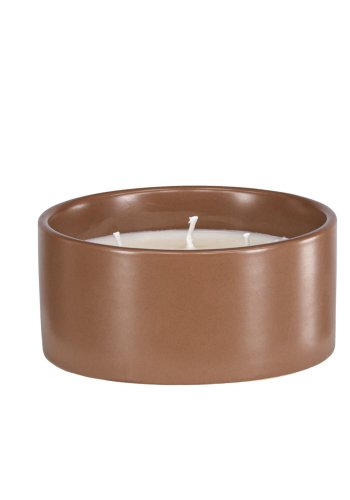 VENTURE DESIGN Douglas Duftkerze, rund – 25 % Sojawachs, 25 % Paraffin, braune Keramik (D13 x H6)