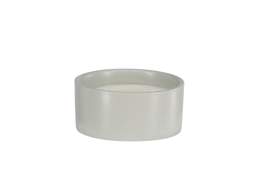 VENTURE DESIGN Douglas Duftkerze, rund – 25 % Sojawachs, 25 % Paraffin, hellgraue Keramik (D13 x H6)