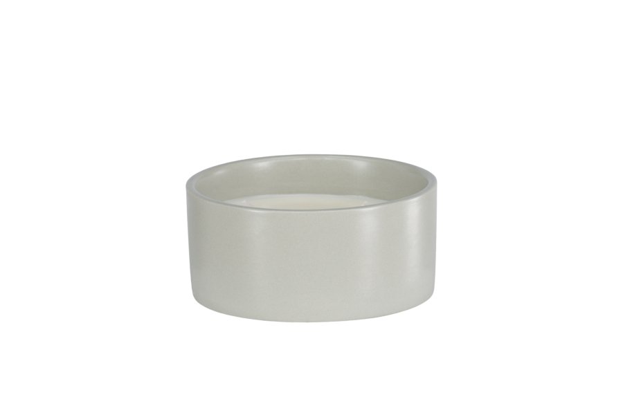 VENTURE DESIGN Douglas Duftkerze, rund – 25 % Sojawachs, 25 % Paraffin, hellgraue Keramik (D13 x H6)