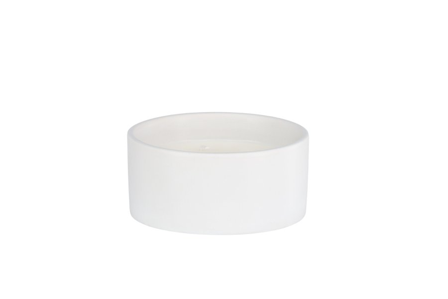 VENTURE DESIGN Douglas Duftkerze, rund – 25 % Sojawachs, 25 % Paraffin, cremefarbene Keramik (D13 x H6)
