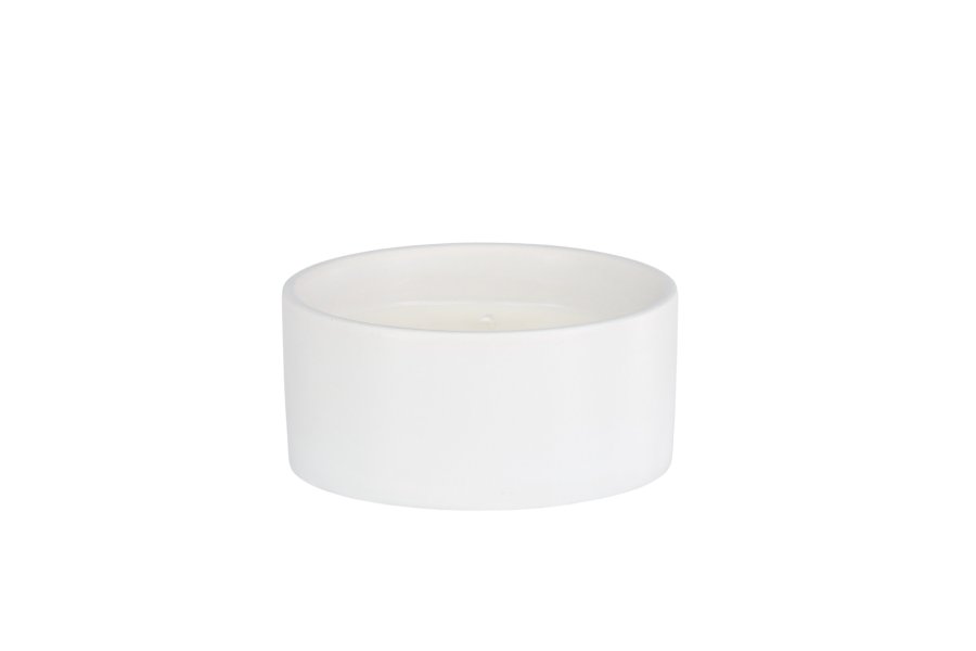 VENTURE DESIGN Douglas Duftkerze, rund – 25 % Sojawachs, 25 % Paraffin, cremefarbene Keramik (D13 x H6)