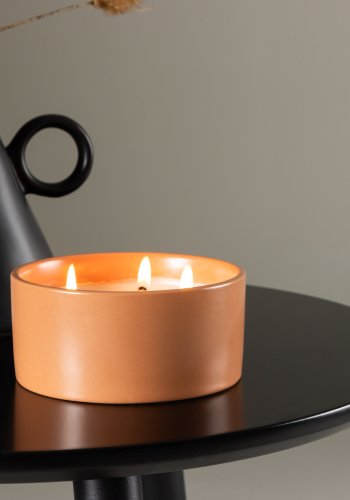 VENTURE DESIGN Douglas Duftkerze, rund – 25 % Sojawachs, 25 % Paraffin, geröstete Keramik (D13 x H6)