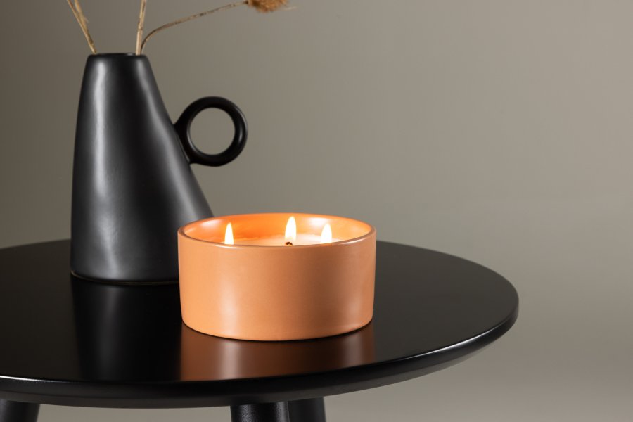 VENTURE DESIGN Douglas Duftkerze, rund – 25 % Sojawachs, 25 % Paraffin, geröstete Keramik (D13 x H6)