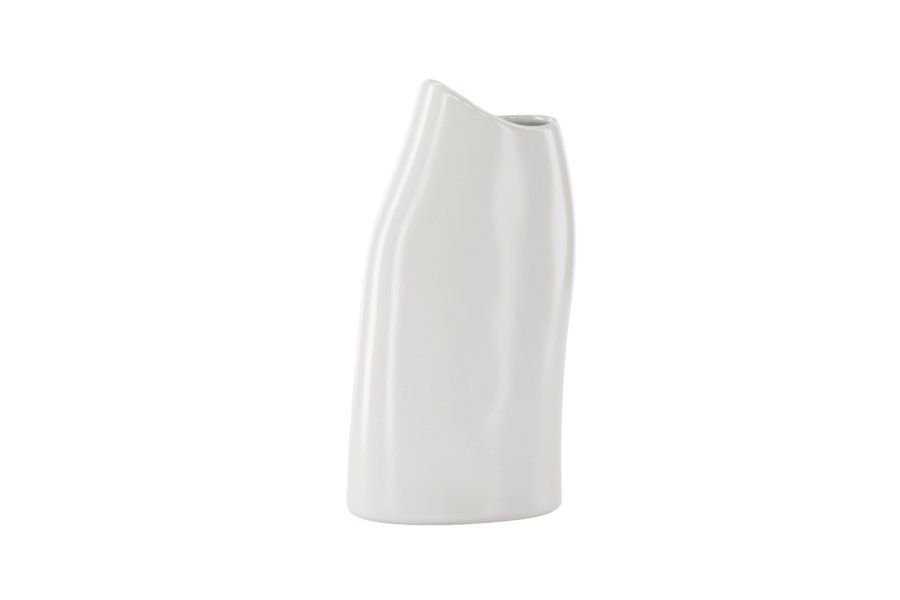 VENTURE DESIGN Ernst vase - hvid stentj (12x9x23H)