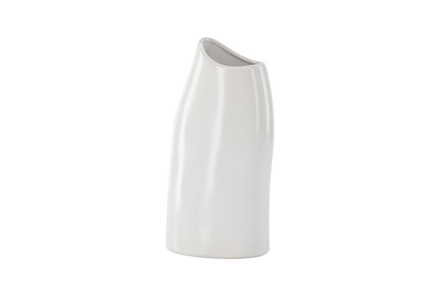 VENTURE DESIGN Ernst vase - hvid stentj (12x9x23H)