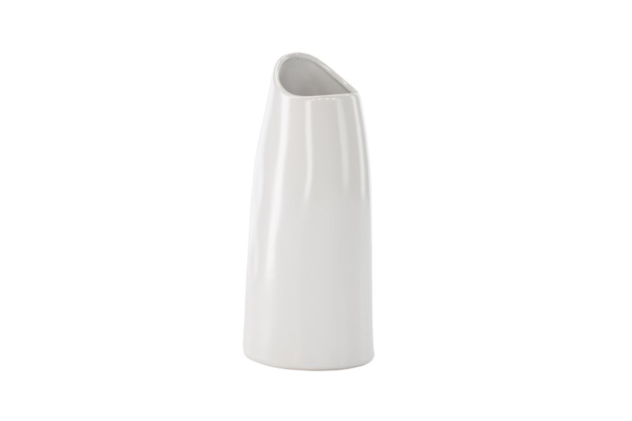 VENTURE DESIGN Ernst vase - hvid stentj (12x9x23H)