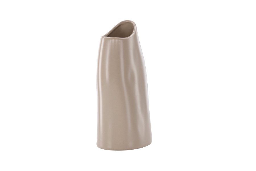 VENTURE DESIGN Ernst vase - mrk beige stentj (12x9x23H)