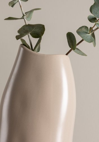 VENTURE DESIGN Ernst vase - mrk beige stentj (12x9x23H)