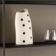 VENTURE DESIGN Ernst vase - hvid/sorte prikker stentj (12x9x23H)