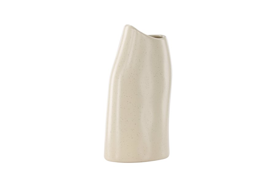 VENTURE DESIGN Ernst vase - beige/sorte prikker stentj (12x9x23H)